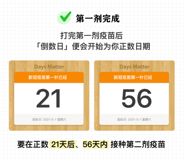 推荐一款接种新冠疫苗倒数日Days Matterapp 倒计时提醒你接种第二针