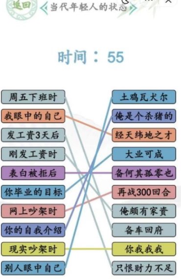 《汉字找茬王》当代年轻人的状态连线通关攻略