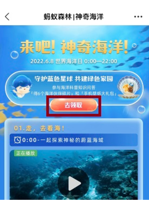 《支付宝》神奇海洋知识小课堂怎么参与