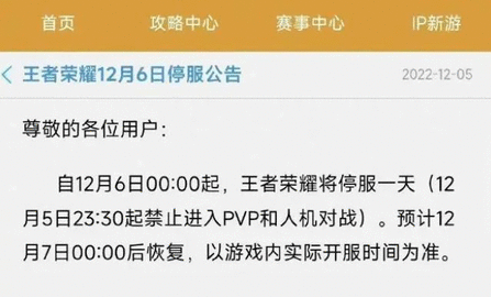 王者荣耀12月6日停服一天有什么补偿 12月6日停服补偿说明