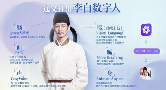 《通义》App迎来数字诗人李白，古今对话尽在指尖，吟诗谈史两相宜